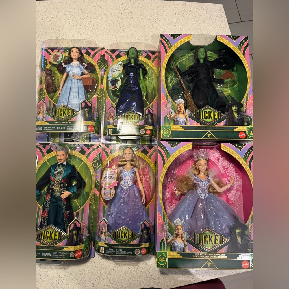 Wicked: For Good Entire Mattel Doll Collection - 6 Dolls Wizard, Elphaba, Glinda